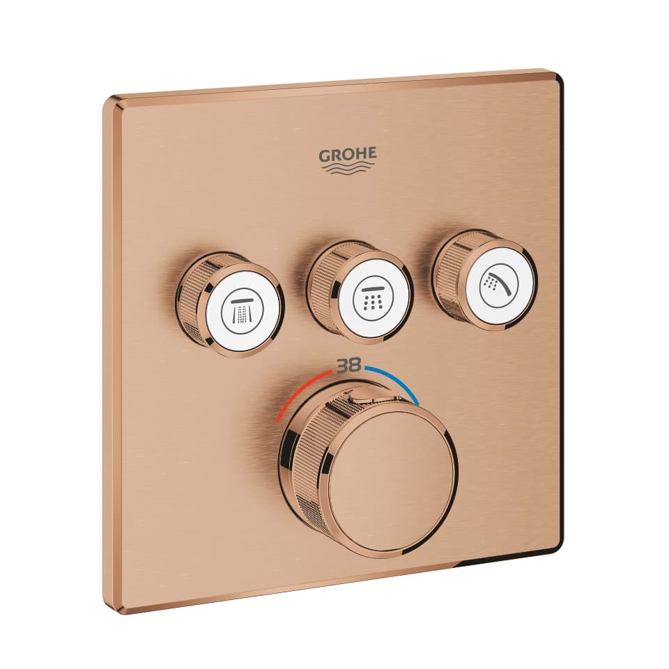 GROHE Grohtherm SmartControl Unterputz-Thermostat mit 3 Absperrventilen #29126DL0 - warm sunset gebürstet