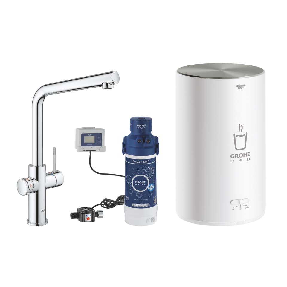 GROHE Red Duo Armatur und Boiler Größe M #30327001 - chrom