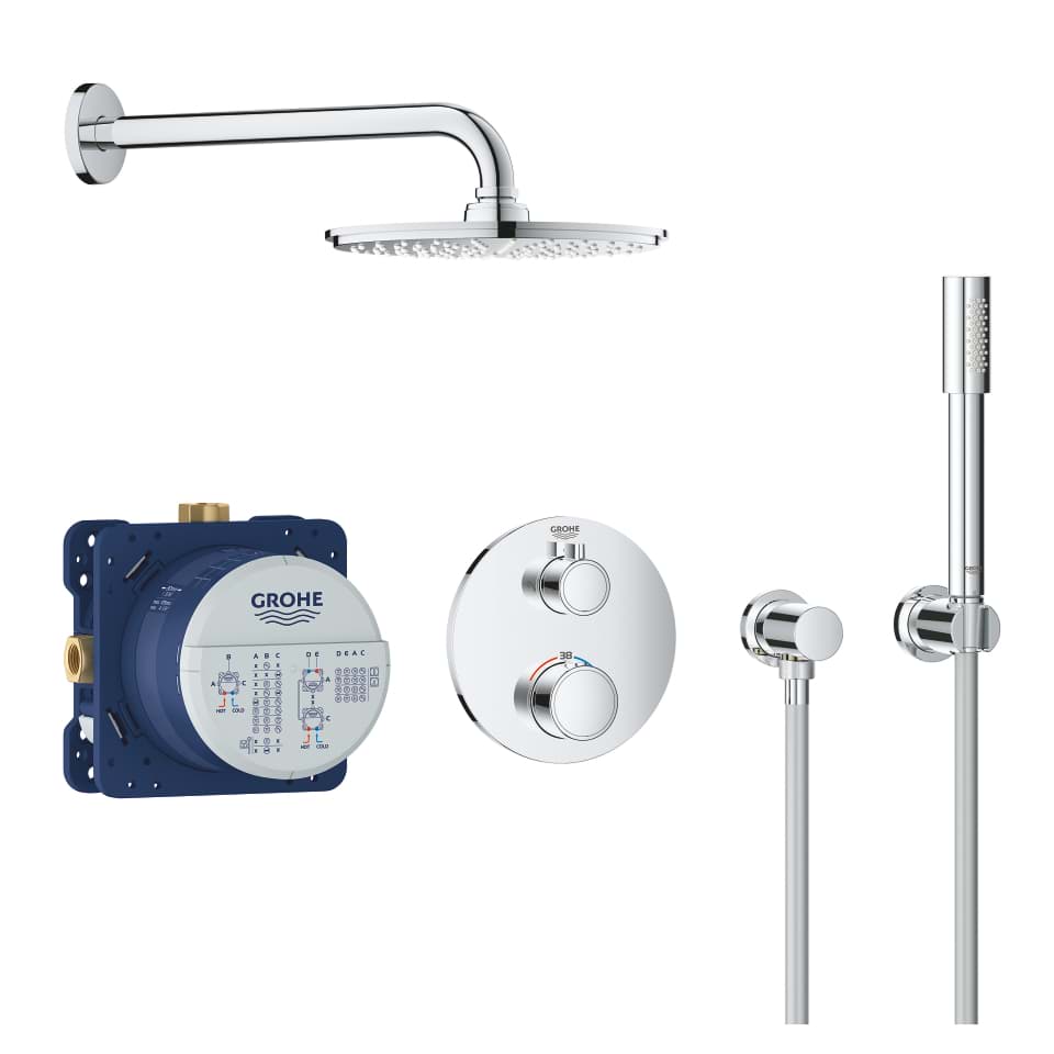 GROHE Grohtherm Duschsystem Unterputz mit Rainshower Cosmopolitan 210 #34732000 - chrom