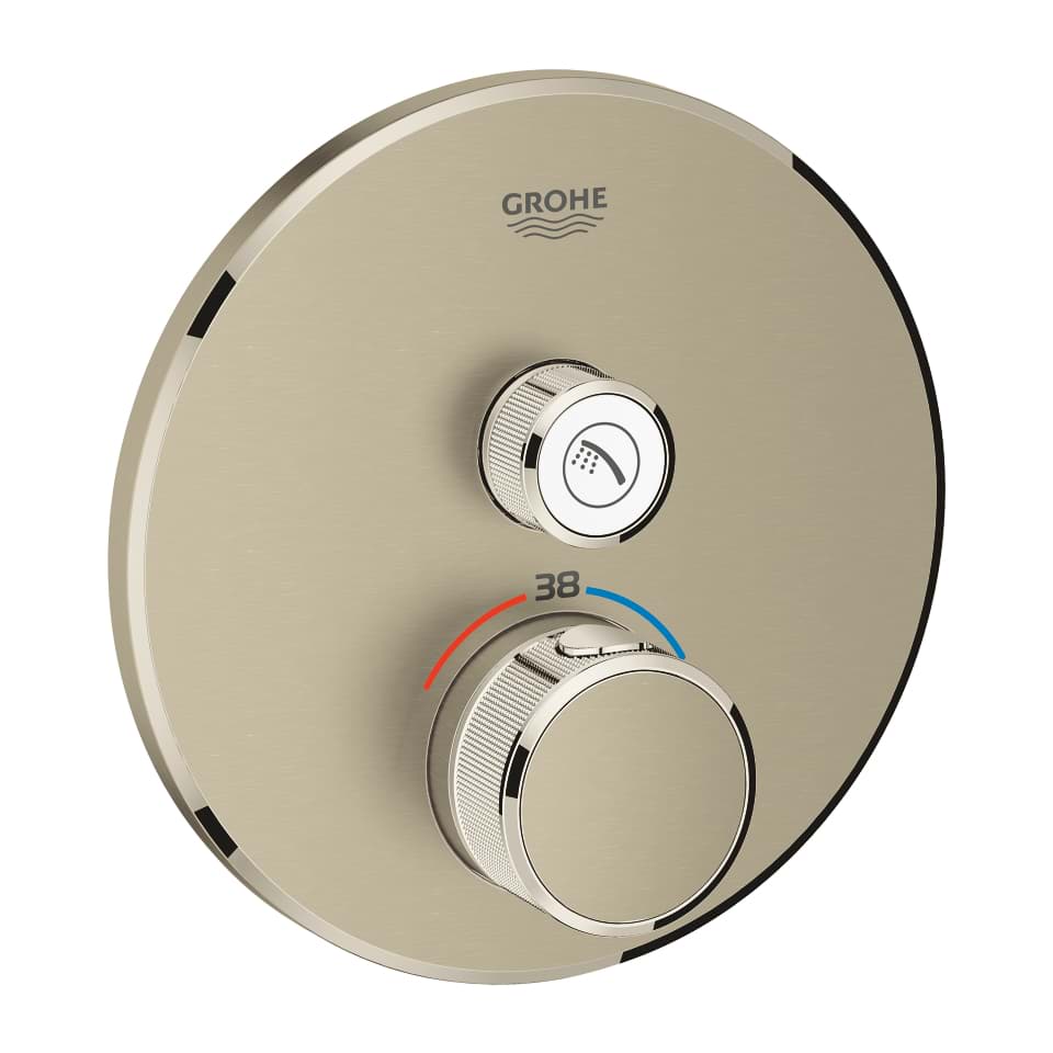 Picture of GROHE Grohtherm SmartControl Thermostat for concealed installation with one valve brushed nickel #29118EN0