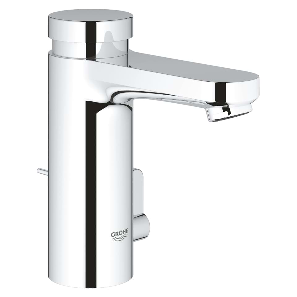Picture of GROHE Eurosmart Cosmopolitan T Self-closing basin mixer with mixing device and adjustable temperature limiter Chrome #36318000