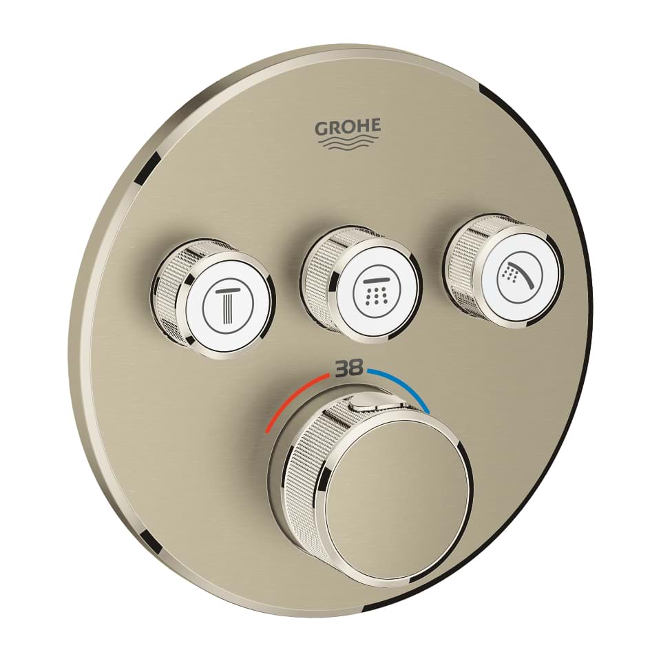Obrázek GROHE Skrytý termostat Grohtherm SmartControl se 3 uzavíracími ventily #29121EN0 - kartáčovaný nikl