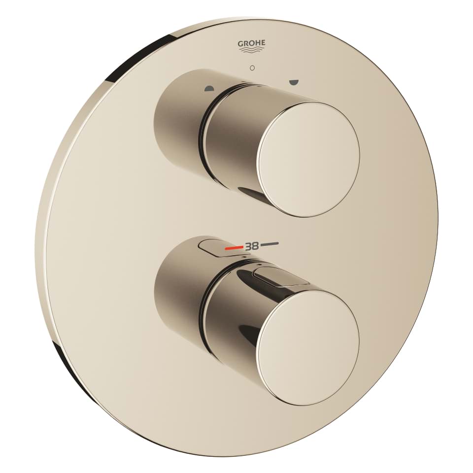 GROHE Grohtherm 3000 Cosmopolitan Thermostat with integrated 2-way diverter for bath or shower with more than one outlet polished nickel #19468BE0 resmi