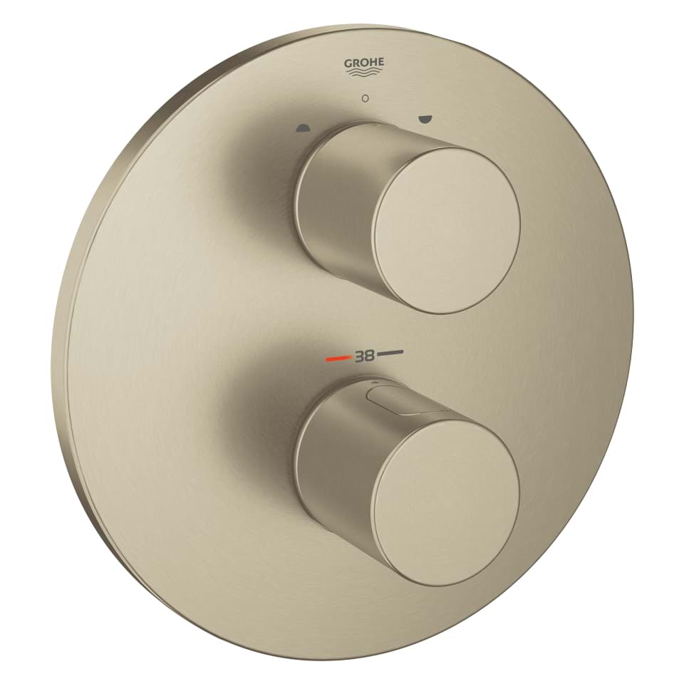 Picture of GROHE Grohtherm 3000 Cosmopolitan Thermostat with integrated 2-way diverter for bath or shower with more than one outlet brushed nickel #19468EN0