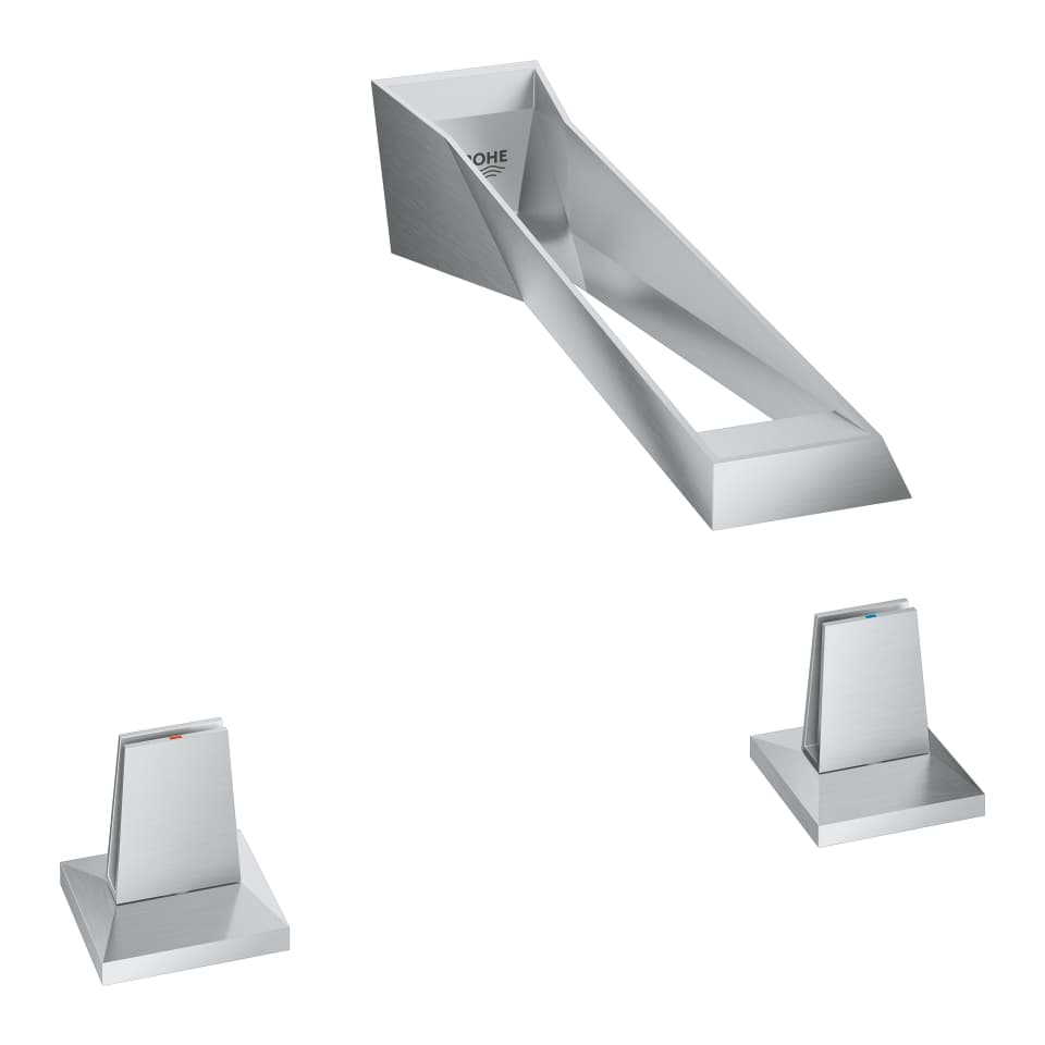 GROHE Allure Brilliant Icon 3D 3-hole wall-mount basin mixer paslanmaz çelik #20608SD0 resmi