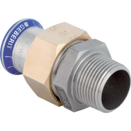 Picture of GEBERIT Mapress Stainless Steel adaptor union with male thread (silicone-free) #85340