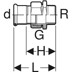 Bild von GEBERIT Mapress Stainless Steel adaptor union with male thread (silicone-free) 85335