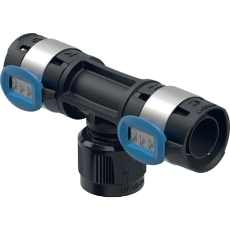 Picture of GEBERIT FlowFit T-piece adaptor with MasterFix, through-flow #620.382.00.1