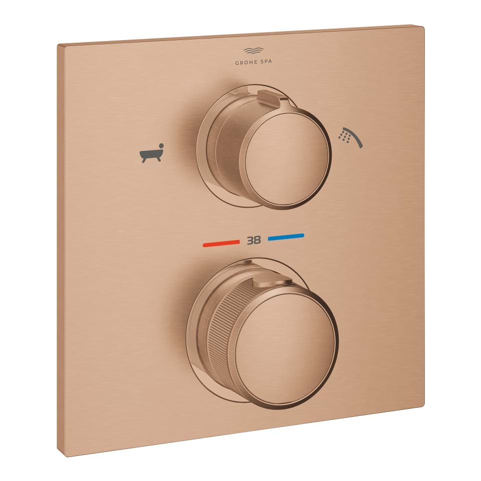 GROHE Allure Thermostat-Wannenbatterie mit integrierter 2-Wege-Umstellung #19446DL2 - warm sunset gebürstet