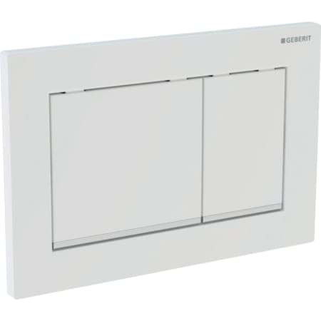 εικόνα του GEBERIT Omega30 actuator plate for dual flush #115.080.11.1 - Plate and buttons: white Design strips: white matt