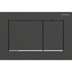 Bild von GEBERIT Omega30 Betätigungsplatte für 2-Mengen-Spülung #115.080.KM.1 - Platte und Tasten: schwarz Designstreifen: hochglanz-verchromt