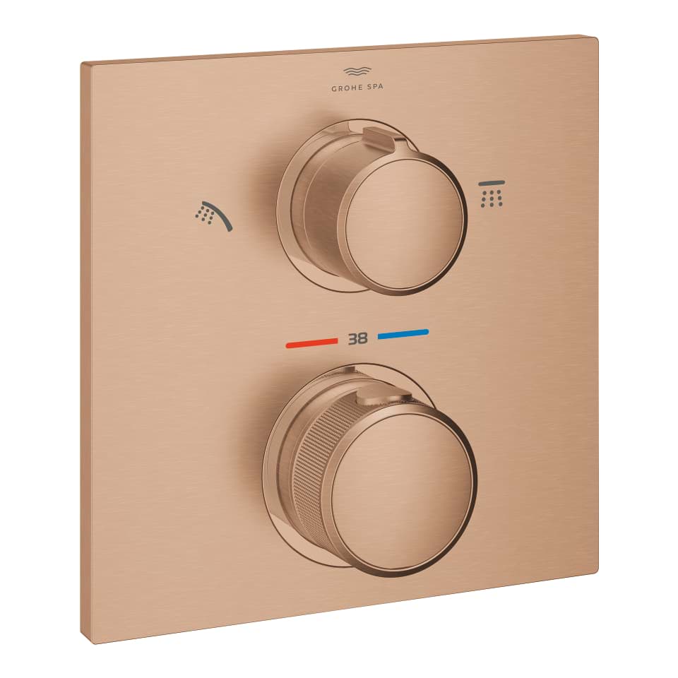 GROHE Allure Thermostat for concealed installation with 2-way diverter head shower/hand shower brushed warm sunset #29181DL2 resmi