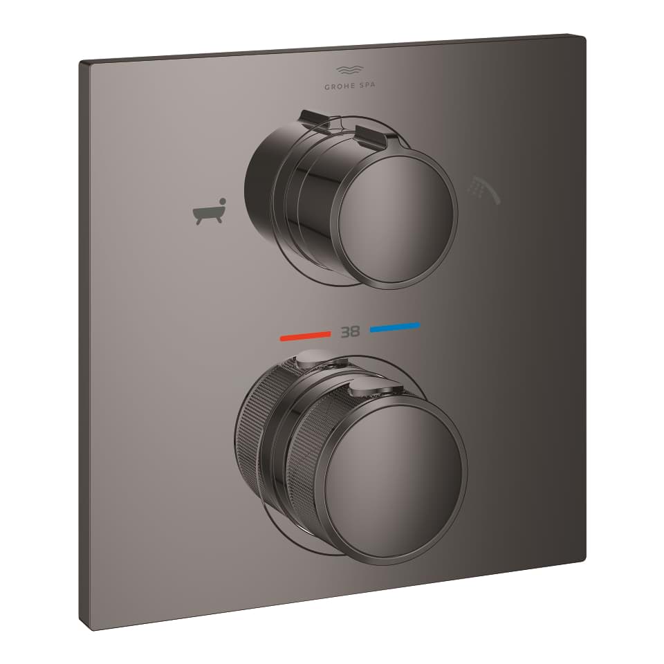 GROHE Allure Thermostat-Wannenbatterie mit integrierter 2-Wege-Umstellung #19446A02 - hard graphite