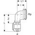 Bild von GEBERIT FlowFit elbow tap connector 90° for concealed cistern 620.891.00.1