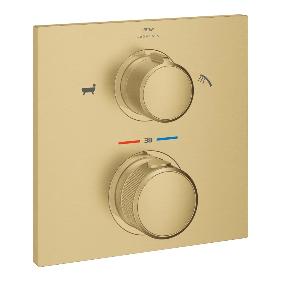 GROHE Allure Thermostat-Wannenbatterie mit integrierter 2-Wege-Umstellung #19446GN2 - cool sunrise gebürstet