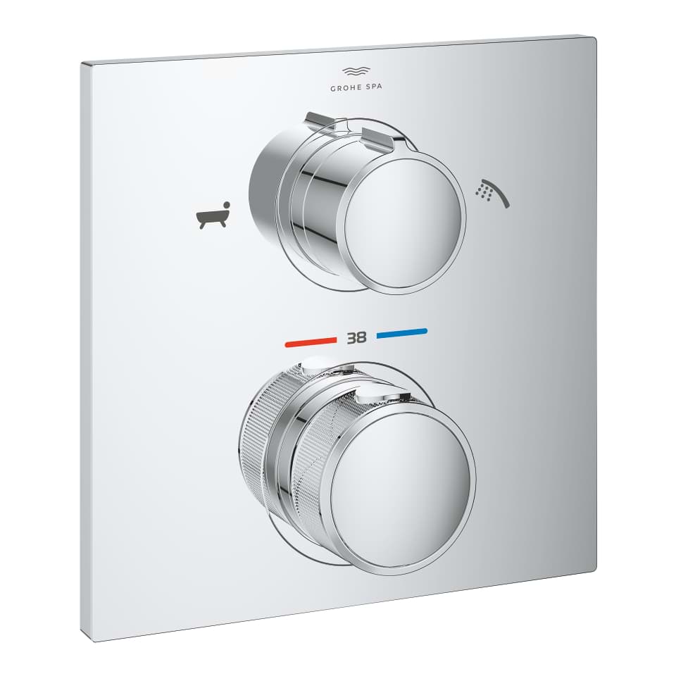 GROHE Allure Thermostat-Wannenbatterie mit integrierter 2-Wege-Umstellung #19446002 - chrom