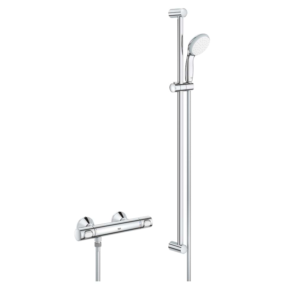 GROHE Precision Flow thermostatic shower mixer 1/2″ with shower set #34805000 - chrome resmi
