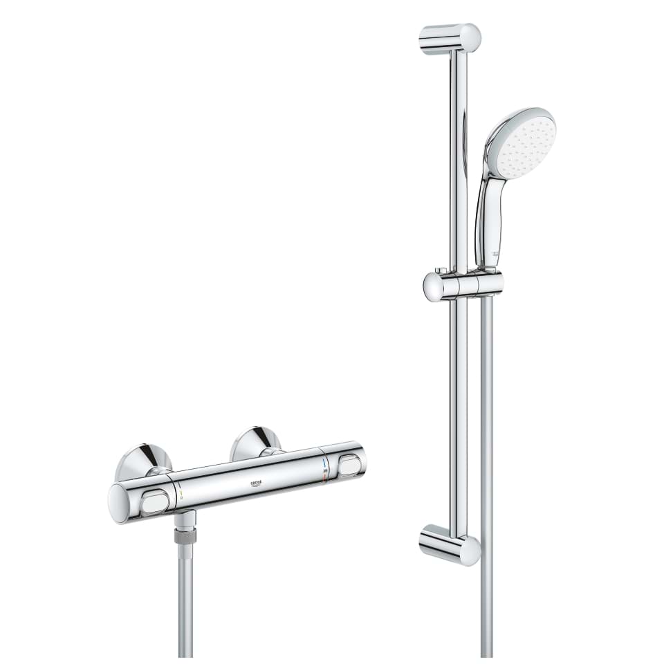 Picture of GROHE Precision Flow Thermostatic shower mixer 1/2″ with shower set Chrome #34800000