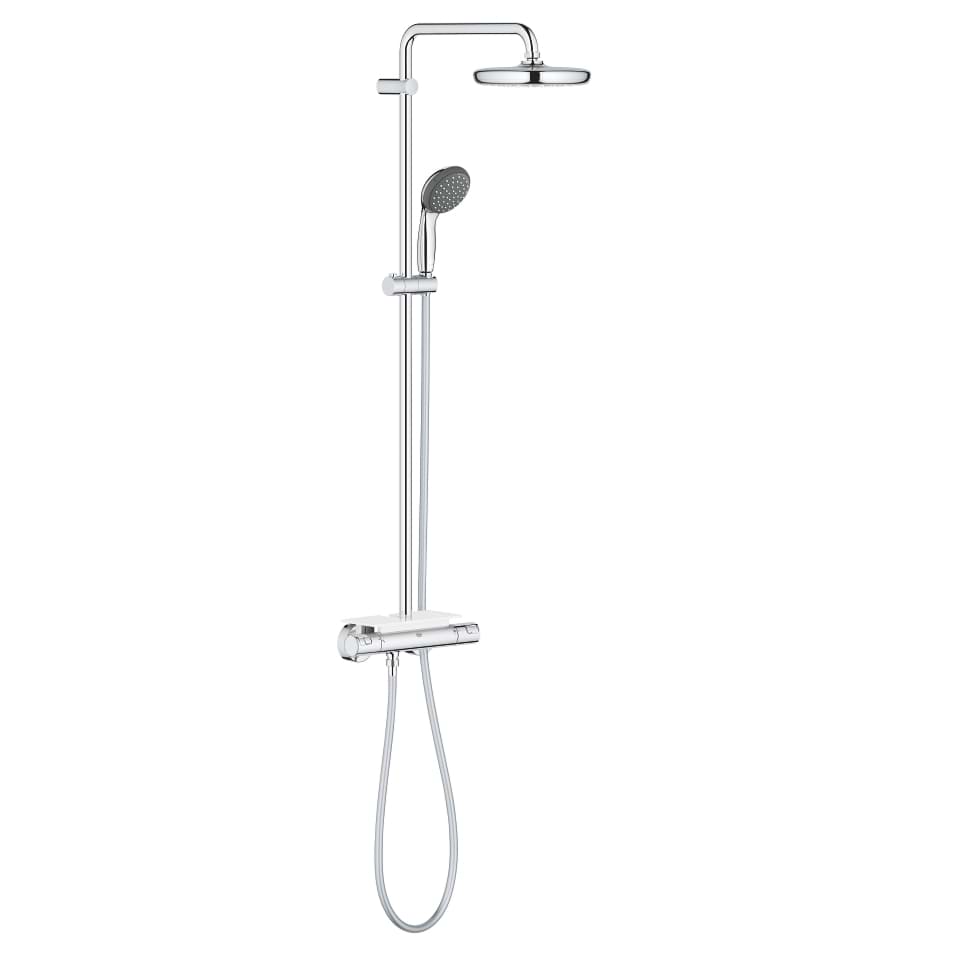 GROHE Vitalio Start System 210 Shower system with thermostat for wall mounting Chrome #26814001 resmi