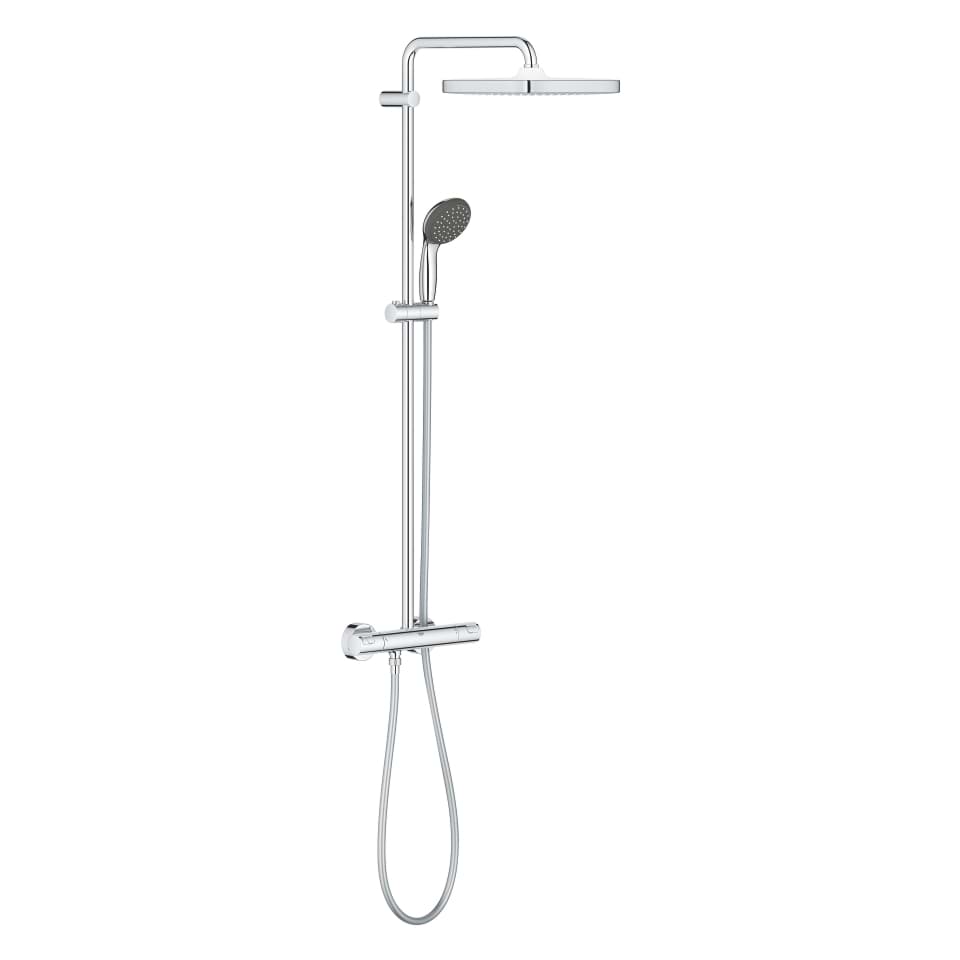 GROHE Vitalio Start System 250 Cube Duschsystem mit Thermostatbatterie für die Wandmontage chrom 26696000