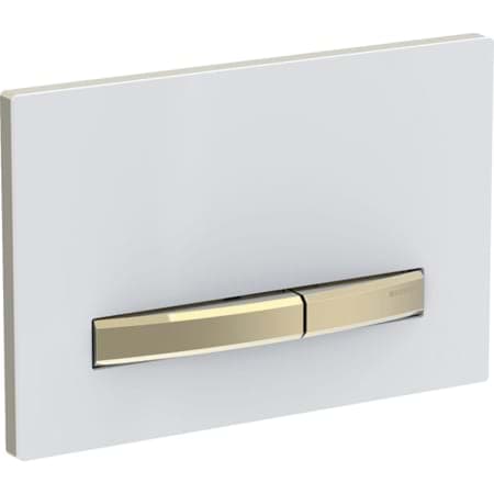 Picture of GEBERIT Sigma50 flush plate for dual flush, metal colour brass Base plate and buttons: brass Cover plate: brass, brushed, easy-to-clean coated #115.672.QF.2