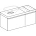 Bild von GEBERIT Citterio Unterschrank für Aufsatzwaschtisch, mit zwei Schubladen und Ablagefläche Schubladen: schwarz / Glas glänzend Korpus: Eiche graubraun / Melamin Holzstruktu 500.565.JJ.1