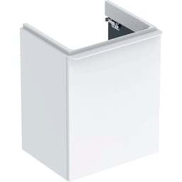 Bild von GEBERIT Smyle Square Unterschrank für Handwaschbecken, mit einer Tür #500.351.00.1 - Korpus und Front: weiß / lackiert hochglänzend Griff: weiß / pulverbeschichtet matt