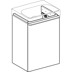 Bild von GEBERIT Smyle Square Unterschrank für Handwaschbecken, mit einer Tür #500.350.00.1 - Korpus und Front: weiß / lackiert hochglänzend Griff: weiß / pulverbeschichtet matt