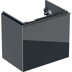 Bild von GEBERIT Acanto Unterschrank für Waschtisch, mit einer Schublade und einer Innenschublade, verkürzte Ausladung, mit Geruchsverschluss #500.615.16.1 - Korpus: schwarz / lackiert matt Schubladen: schwarz / Glas glänzend