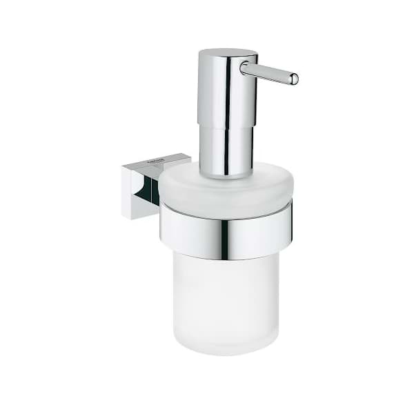 Picture of GROHE Essentials Cube soap dispenser with holder #40756001 - chrome