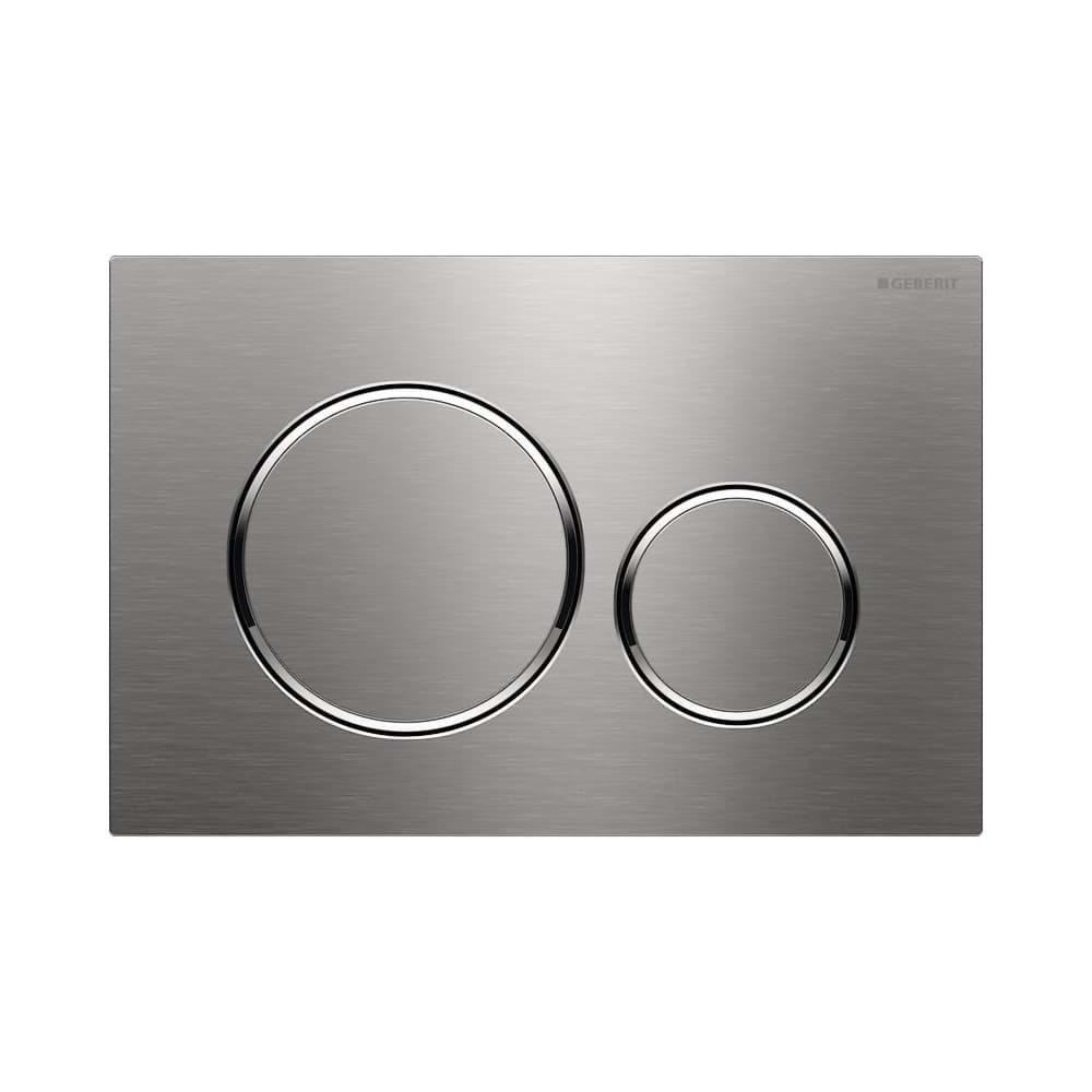 Picture of GEBERIT Sigma20 flush plate for dual flush Plate and buttons: brushed, easy-to-clean coated Design rings: polished #115.882.SN.1