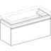 Bild von GEBERIT Citterio Unterschrank für Waschtisch, mit einer Schublade Schubladen: schwarz / Glas glänzend Korpus: Eiche graubraun / Melamin Holzstruktu 500.557.JJ.1