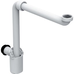 Picture of GEBERIT dip tube trap for washbasin, space-saving model, horizontal outlet white alpine #151.116.11.1