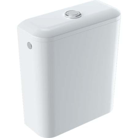 Picture of GEBERIT iCon Square surface-mounted cistern, dual flush, water connection at the side or bottom #228950600 - white / KeraTect