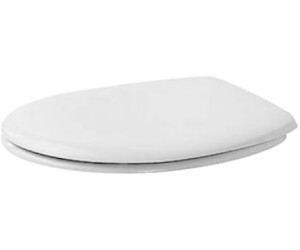 Picture of DURAVIT Toilet seat 006429 #0064290000 - Color 00, Shape: Oval, White High Gloss, Hinge colour: Stainless steel 453 x 374 mm
