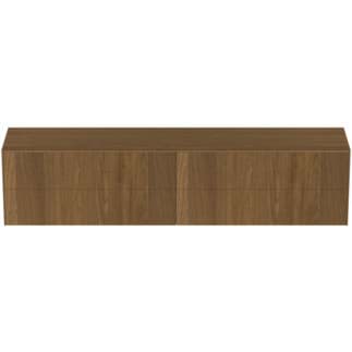 Picture of IDEAL STANDARD Conca 240cm wall hung washbasin unit with 4 drawers, no cutout, dark walnut #T4338Y5 - Dark Walnut