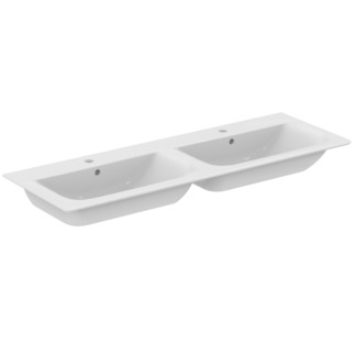 Зображення з  IDEAL STANDARD Connect Air furniture double washbasin 1340x460mm, with 1 tap hole per washbasin, with overflow hole (round) _ White (Alpine) #E027201 - White (Alpine)