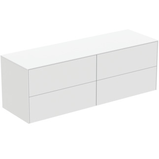 εικόνα του IDEAL STANDARD Conca 160cm wall hung washbasin unit with 4 drawers, no cutout, matt white #T4325Y1 - Matt White
