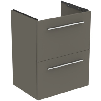 Зображення з  IDEAL STANDARD i.life S 50cm compact wall hung vanity unit with 2 drawers (separate handles required), quartz grey matt #T5291NG - Matt Quartz Grey