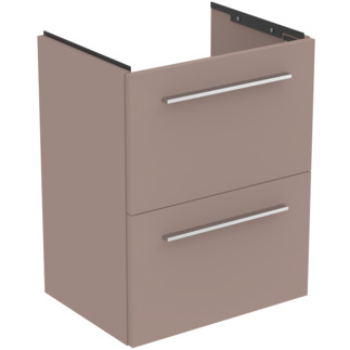 IDEAL STANDARD i.life S 50cm compact wall hung vanity unit with 2 drawers (separate handles required), greige matt #T5291NH - Matt Griege resmi