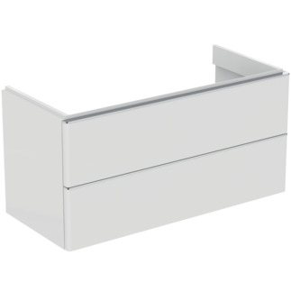 Picture of IDEAL STANDARD Adapto vanity unit 1010x450mm, with 2 push-open with soft-close pull-outs #T4297WG - High-gloss white lacquered