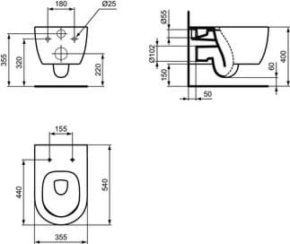 Bild von IDEAL STANDARD Blend Curve Wandtiefspül-WC mit AquaBlade Technologie #T3749V1 - Seidenweiß