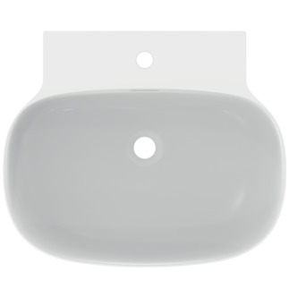 IDEAL STANDARD Linda X 60cm washbasin, 1 taphole with overflow ground base for furniture, silk white #T4983V1 - White Silk resmi