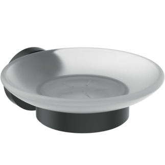 Picture of IDEAL STANDARD IOM soap dish and holder - frosted glass/silk black #A9122XG - Silk Black