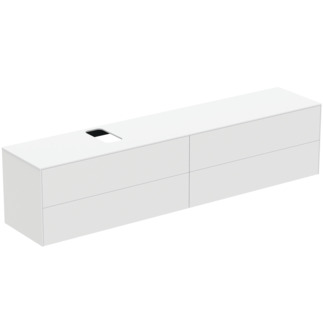 Зображення з  IDEAL STANDARD Conca 240cm wall hung washbasin unit with 4 drawers, no worktop, matt white #T4337Y1 - Matt White