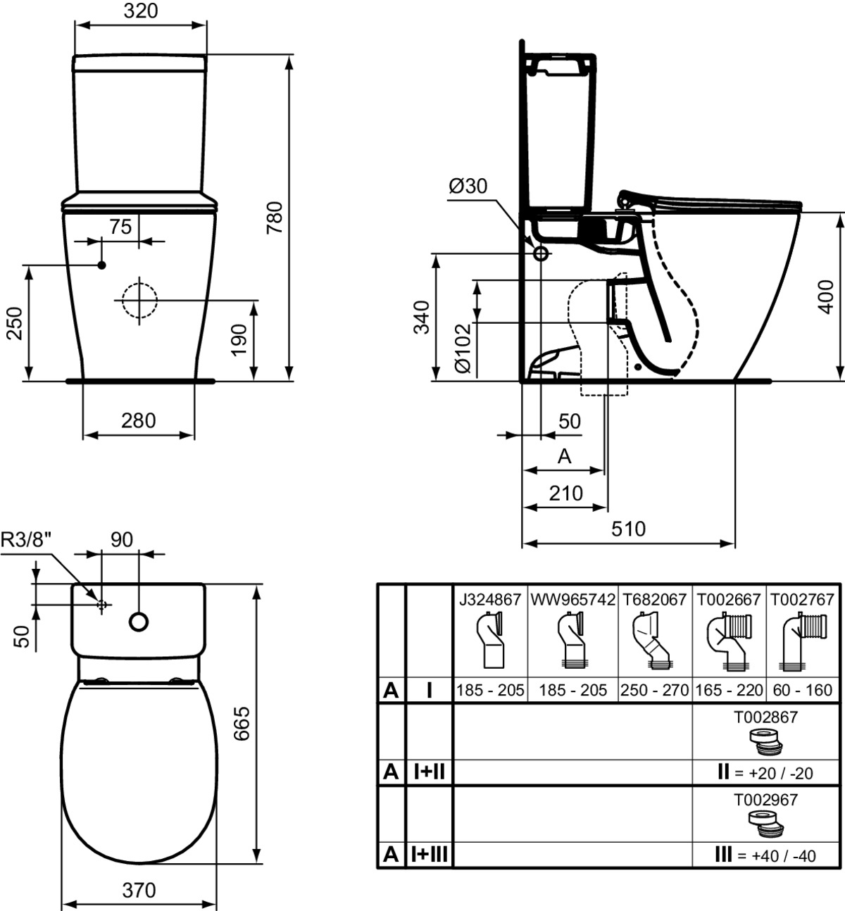 IDEAL STANDARD Connect cistern _ White (Alpine) with Ideal Plus #E7970MA - White (Alpine) with Ideal Plus resmi