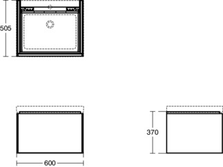 Bild von IDEAL STANDARD Conca Möbelwaschtischunterschrank 600x505mm, mit 1 Push-Open (Softclose-Einzug) Auszug #T4577Y3 - Sunset matt