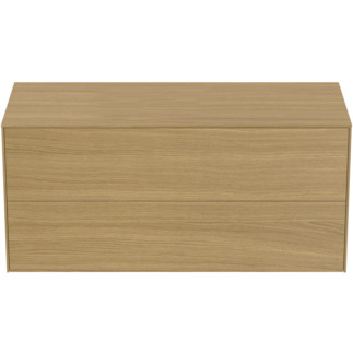 Picture of IDEAL STANDARD Conca 120cm wall hung washbasin unit with 2 drawers, no cutout, light oak #T4324Y6 - Light Oak