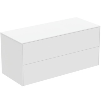 Obrázek IDEAL STANDARD Toaletní skříňka Conca 1202x505 mm, se 2 výsuvnými zásuvkami s tichým zavíráním, s horní deskou #T4324Y1 - matná bílá