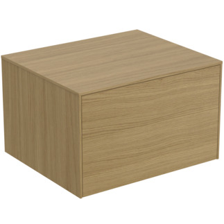 Picture of IDEAL STANDARD Conca 60cm wall hung washbasin unit with 1 drawer, no cutout, light oak #T4311Y6 - Light Oak